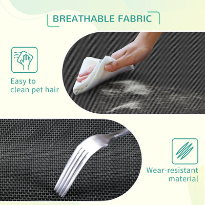 PawHut Elevated Pet Bed Cooling Raised Cot Style Bed for Large Medium Sized Dogs with Non-slip Pads Steel Frame Breathable Mesh Fabric, 110 x 75 x 20 cm - Black 