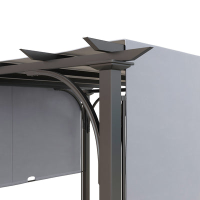 Outsunny 3 x 3(m) Outdoor Pergola, Garden Pergola Gazebo with Adjustable Canopy, Grey 