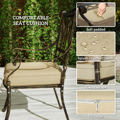 Outsunny Nine-Piece Cast Aluminium Garden Dining Set - Bronze Tone 