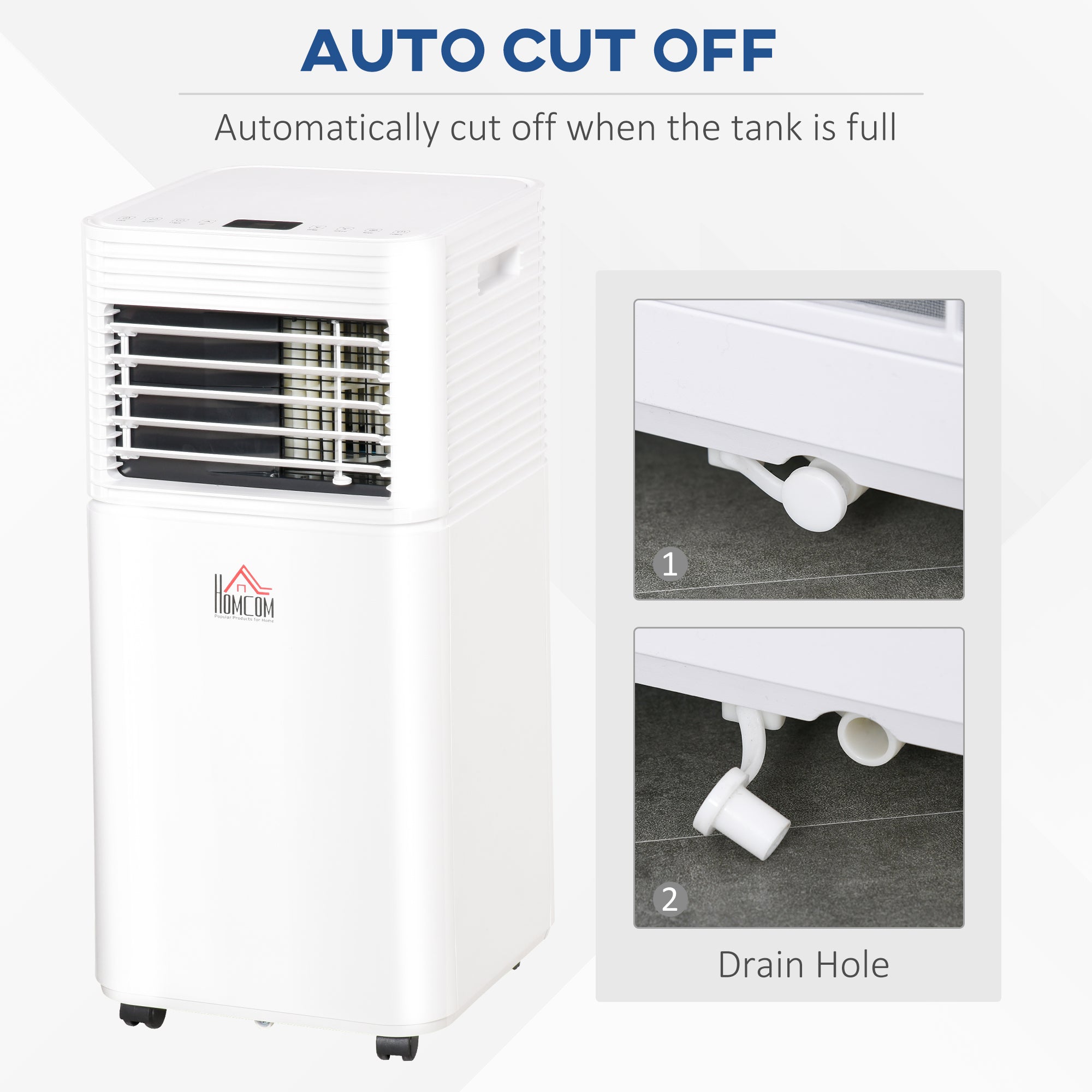 HOMCOM 7000 BTU Portable Air Conditioner for Cooling Dehumidifier Fan, Air Conditioning Unit for Room up to 15m², with Remote, 24H Timer, Window Mount Kit, R290, A Energy Efficiency, 785W 