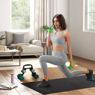SPORTNOW Dumbbells Set with Carry Storage Rack, Set of 6 Weights for Home Gym Kettlebell Training Weight Lifting Exercise, 2 x 1kg, 2 x 3kg, 2 x 5kg 