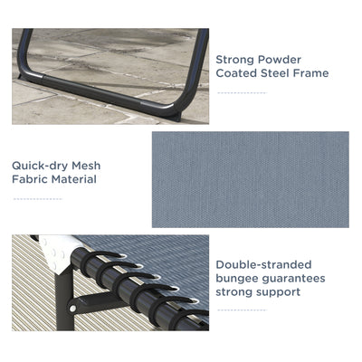 Outsunny Set of Two Folding Sun Loungers, with Four-Position Backs - Grey 