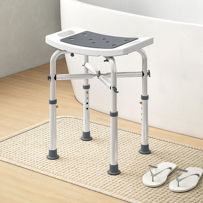 HOMCOM 44-51.5cm Aluminium Frame Shower/Bath Stool - Grey