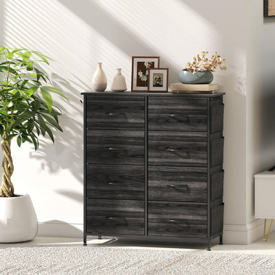 HOMCOM Chest of Eight Fabric Drawers - Black 