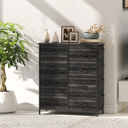 HOMCOM Chest of Eight Fabric Drawers - Black