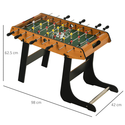 HOMCOM Folding Football Gaming Table Mini Foosball Soccer Table for Family Fun Indoor Play Sports 