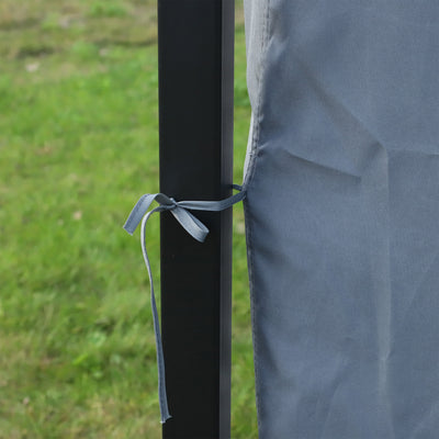 Outsunny 3m x 3m Hardtop Metal Frame Mesh Draped Gazebo Black 