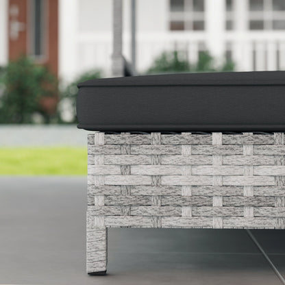 PawHut Extendable Elevated Dog Bed, Rattan Dog House, with Water-Resistant Roof, Removable Cushion, Charcoal Grey 