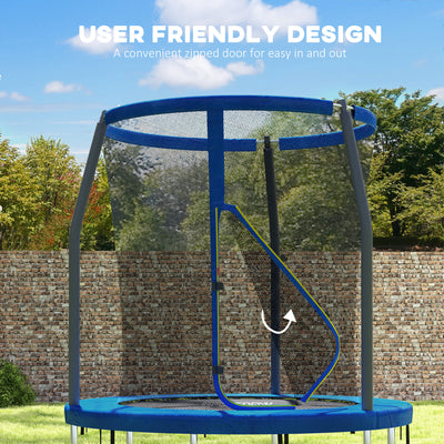 SPORTNOW 6ft Trampoline with Safety Enclosure Net, Steel Frame Outdoor Trampoline, with Edge, Safety Cover 
