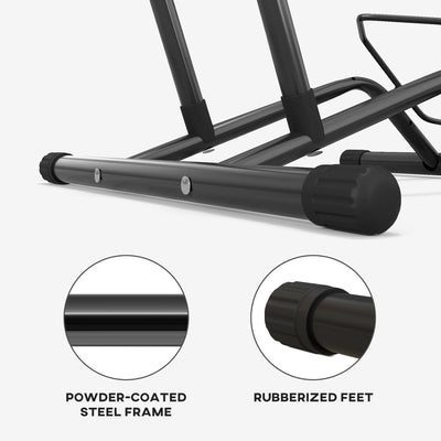 SPORTNOW Bike Floor Stand Set of 2, Portable Bike Rack for 16"-29" Kid's/Mountain/Road Bikes Garage Indoor Outdoor Use 