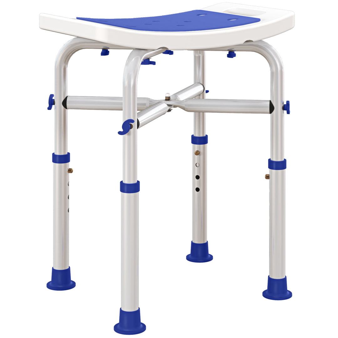 HOMCOM 44-51.5cm Aluminium Frame Shower/Bath Stool - White 