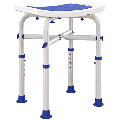 HOMCOM 44-51.5cm Aluminium Frame Shower/Bath Stool - White 