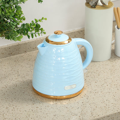 HOMCOM 3kW Rapid Boil Honeycomb Kettle - Light Blue 
