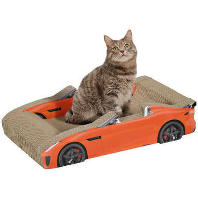 PawHut 2 in 1 Cat Scratching Board with Catnip, Car-shaped 