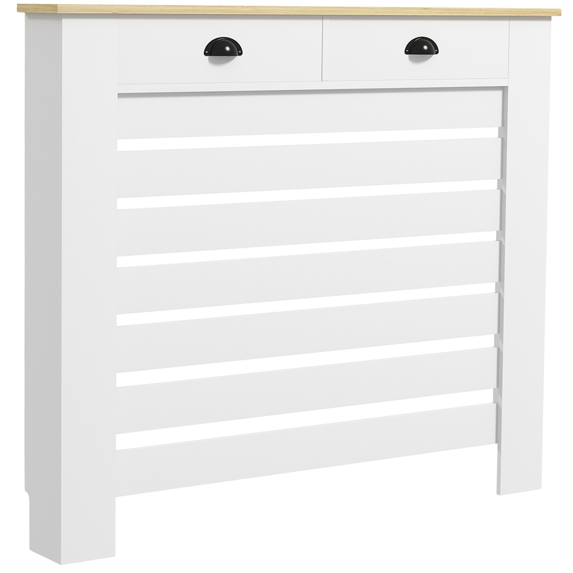 HOMCOM 95.5H x 111Wcm Radiator Cover, with Drawer - White