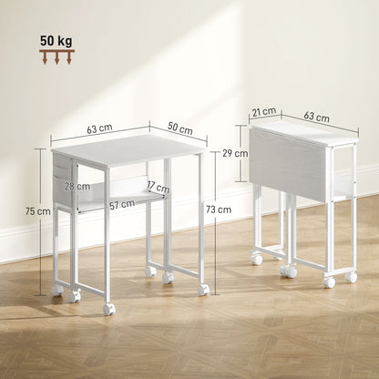 HOMCOM 63 cm Drop Leaf Writing Work Desk - White