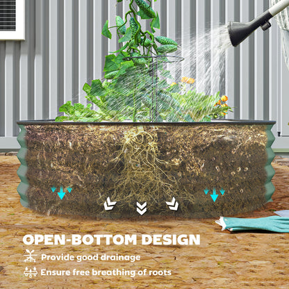 Outsunny Set of Two 181 x 93cm Steel Planters - Green 
