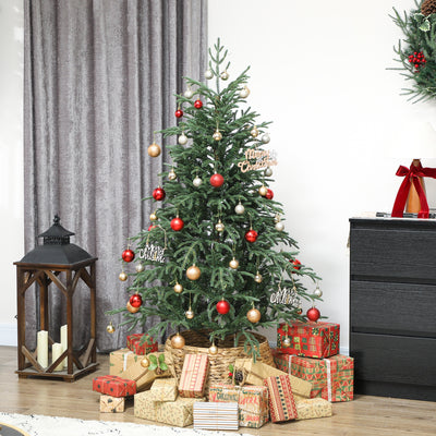 HOMCOM 5 ft Full Spruce Christmas Tree with Realistic Dense Tips, Easy Assembly - Green 