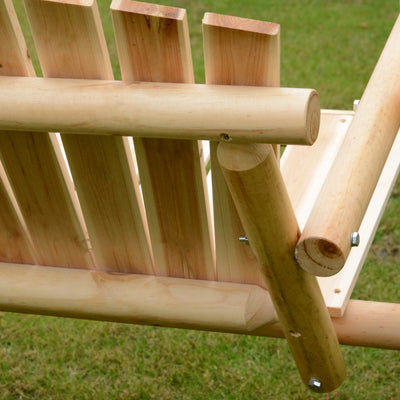 Outsunny Outdoor 2 Seater Swing Chair Larch Wood Garden Swing Seat Porch Hammock Bench Lounger 