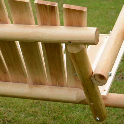 Outsunny Outdoor 2 Seater Swing Chair Larch Wood Garden Swing Seat Porch Hammock Bench Lounger 