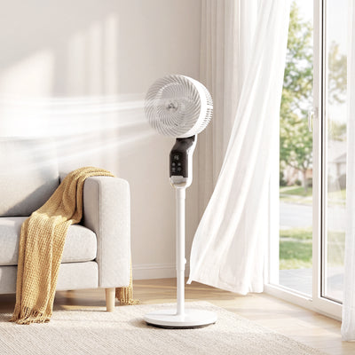 HOMCOM 20 dB Silent Standing Fan, 41in Pedestal Fan with Remote, Oscillating, 8 Speeds, Adjustable Height, 12H Timer 