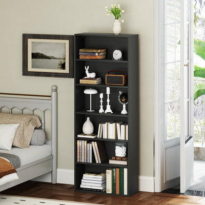 HOMCOM Six Shelf Bookcase - Black 