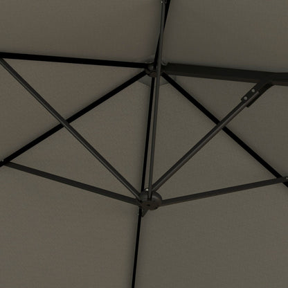 Outsunny 2.5m Rotating Cantilever Parasol - Light Grey 