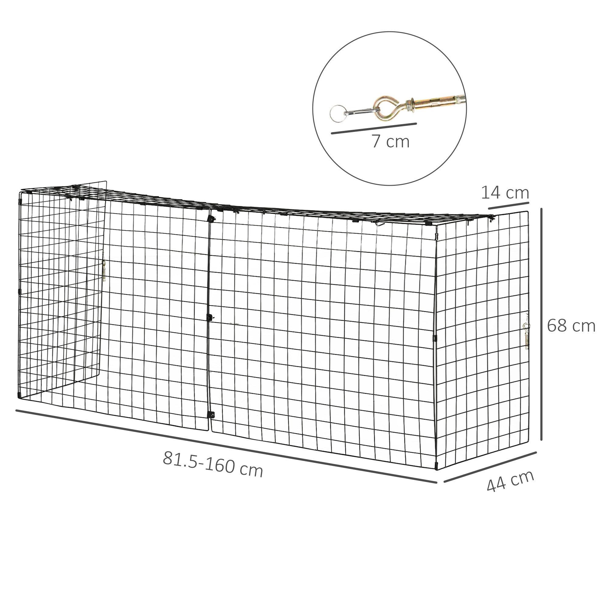 HOMCOM Extendable Fire Guard Screen, Freestanding Fire Screen Spark Guard, Folding Fireplace Cover, Wire Mesh, 81.5-160cm, Black 