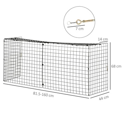 HOMCOM Extendable Fire Guard Screen, Freestanding Fire Screen Spark Guard, Folding Fireplace Cover, Wire Mesh, 81.5-160cm, Black 