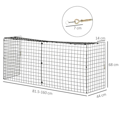 HOMCOM Extendable Fire Guard Screen, Freestanding Fire Screen Spark Guard, Folding Fireplace Cover, Wire Mesh, 81.5-160cm, Black 