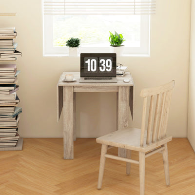 HOMCOM Four-Seater Drop Leaf Dining Table - Wood Effect 
