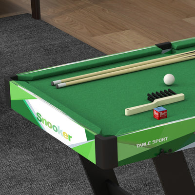 SPORTNOW 104cm Folding Mini Pool Table Set with 2 Cues, 16 Balls, Chalk, Triangle, Brush, Green 