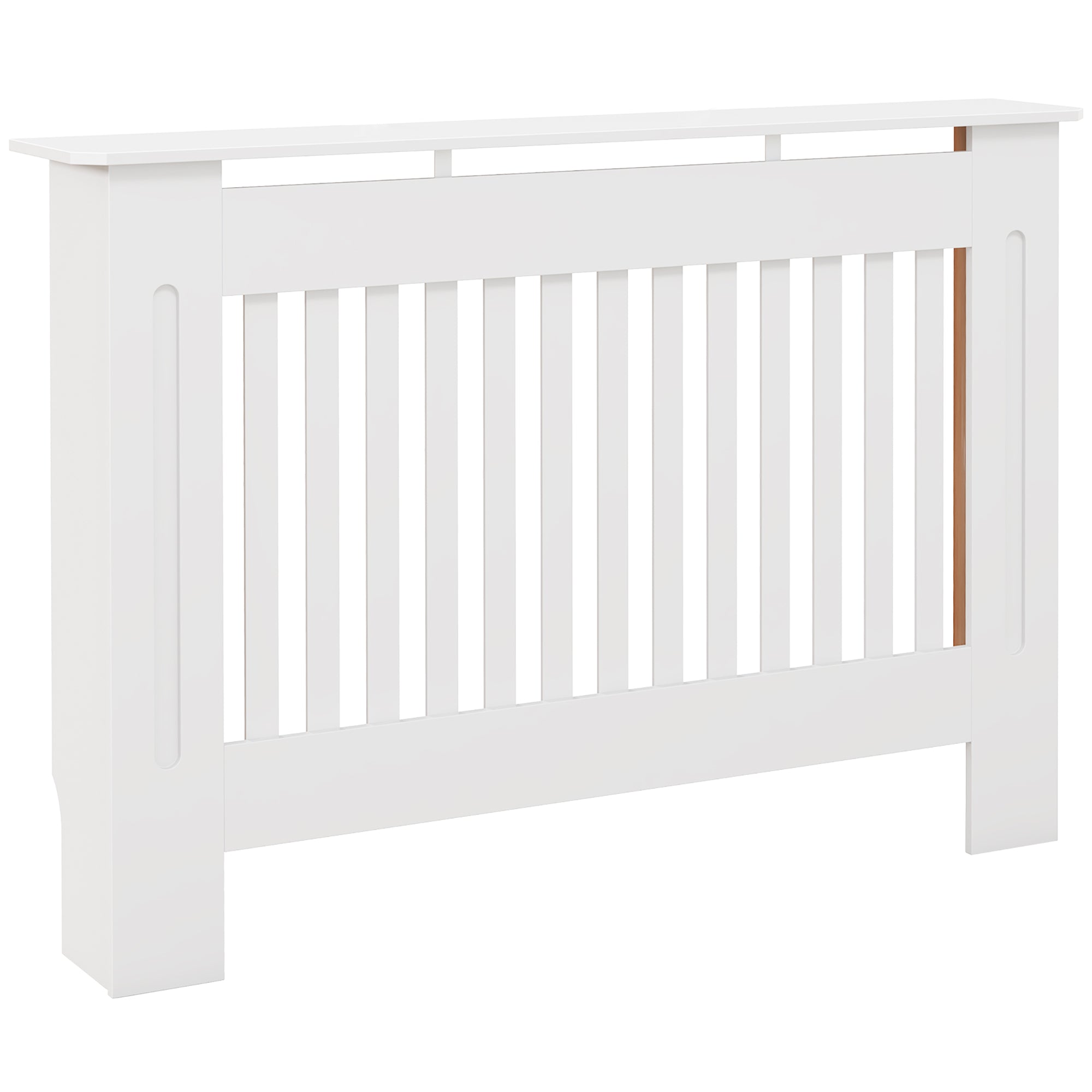 HOMCOM Slatted Radiator Cover Painted Cabinet MDF Lined Grill in White (112L x 19W x 81H cm) 