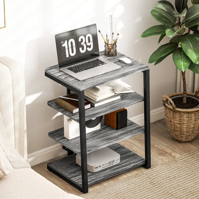 HOMCOM HiFi Stand, with Four Storage Shelves - Dark Grey 