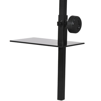 PawHut Adjustable Height and Length Reptile Lamp Stand Holder with Hook Hanging, Base - Black 