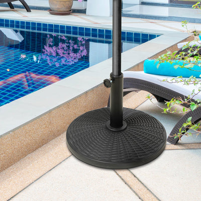 Outsunny 11.5 kg Plastic and Cement Rattan Pattern Parasol Base - Black 