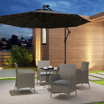 Outsunny Five-Pieces Rattan Dining Set - Light Grey 