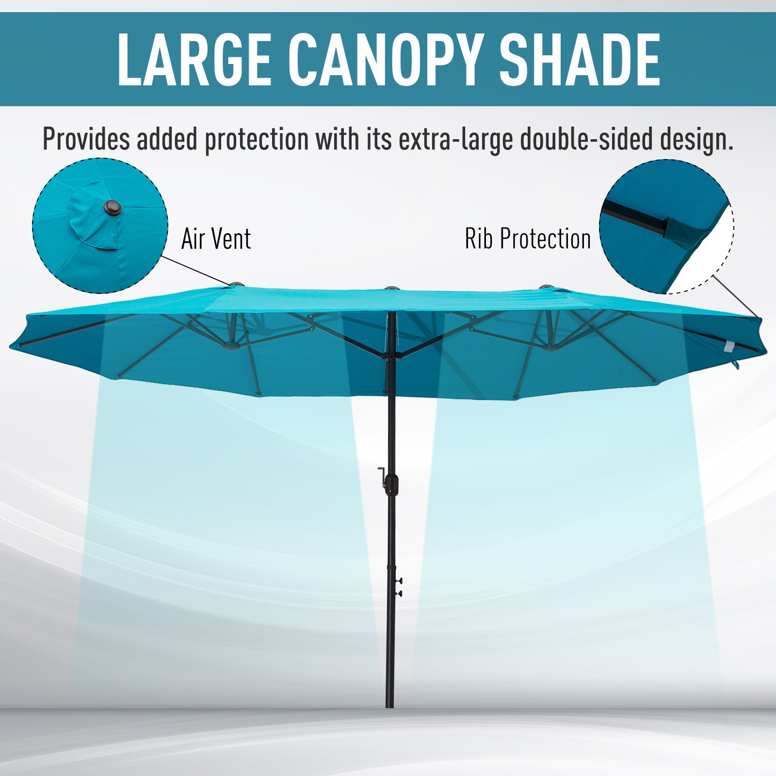 Outsunny 4.6m Canopy Parasol - Blue 