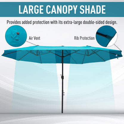 Outsunny 4.6m Canopy Parasol - Blue 