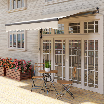 Outsunny 2.5 x 3m Electric/Manual Awning, with Remote - Beige 