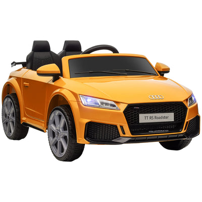 HOMCOM Kids Licensed Audi TT RS Ride-On Car 12V Battery w/ Remote Suspension Headlights and MP3 Player 3km/h Yellow 