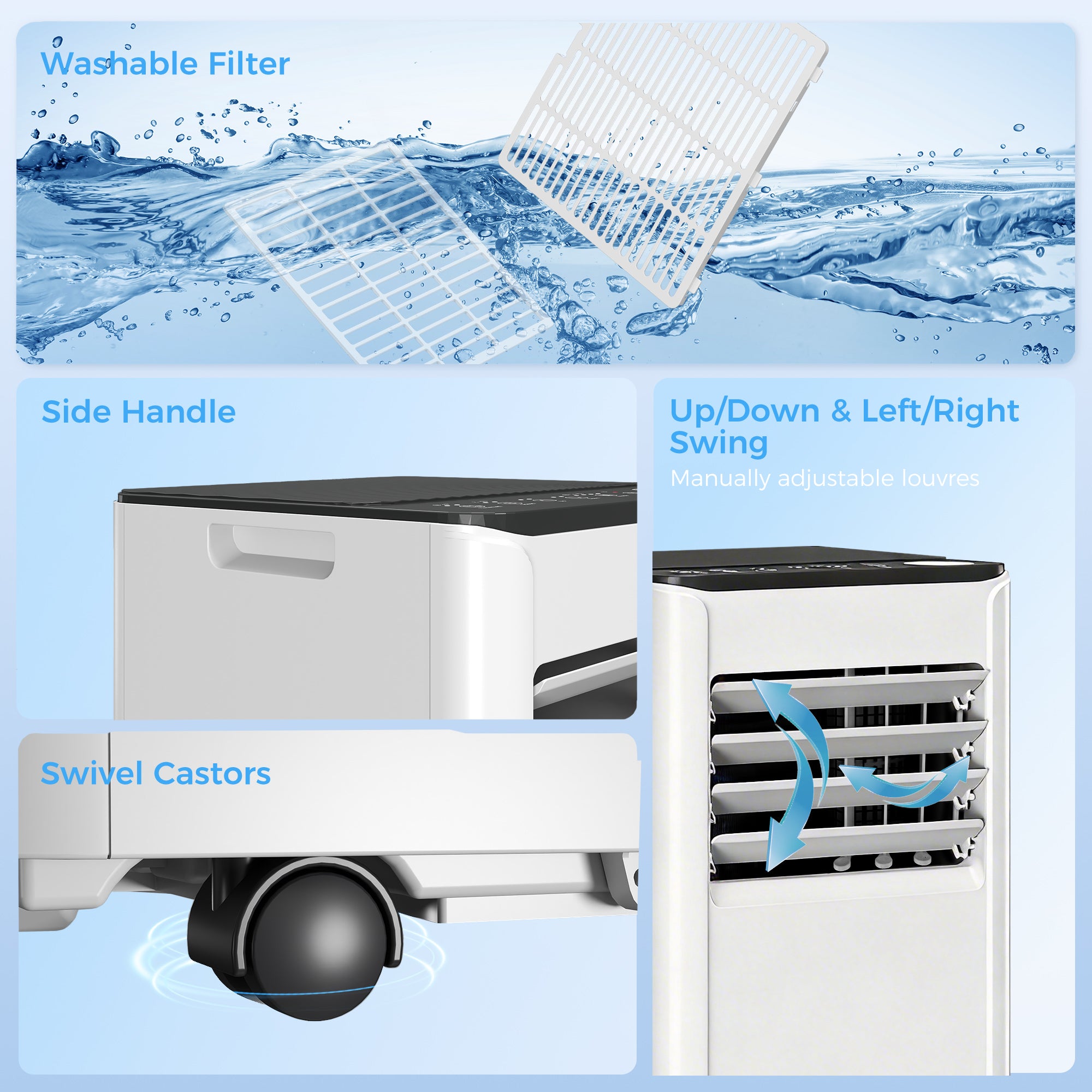 HOMCOM Portable Air Conditioner 5000 BTU, 4-in-1 AC Unit with Cool, Dehumidifier, Fan, Sleep Mode, WiFi Voice Remote Control 