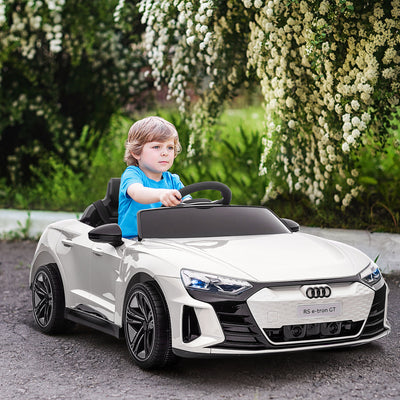 HOMCOM Audi Licensed 12V Kids Electric Ride-On, with Remote Control, Suspension System, Lights, Music, Motor - White 