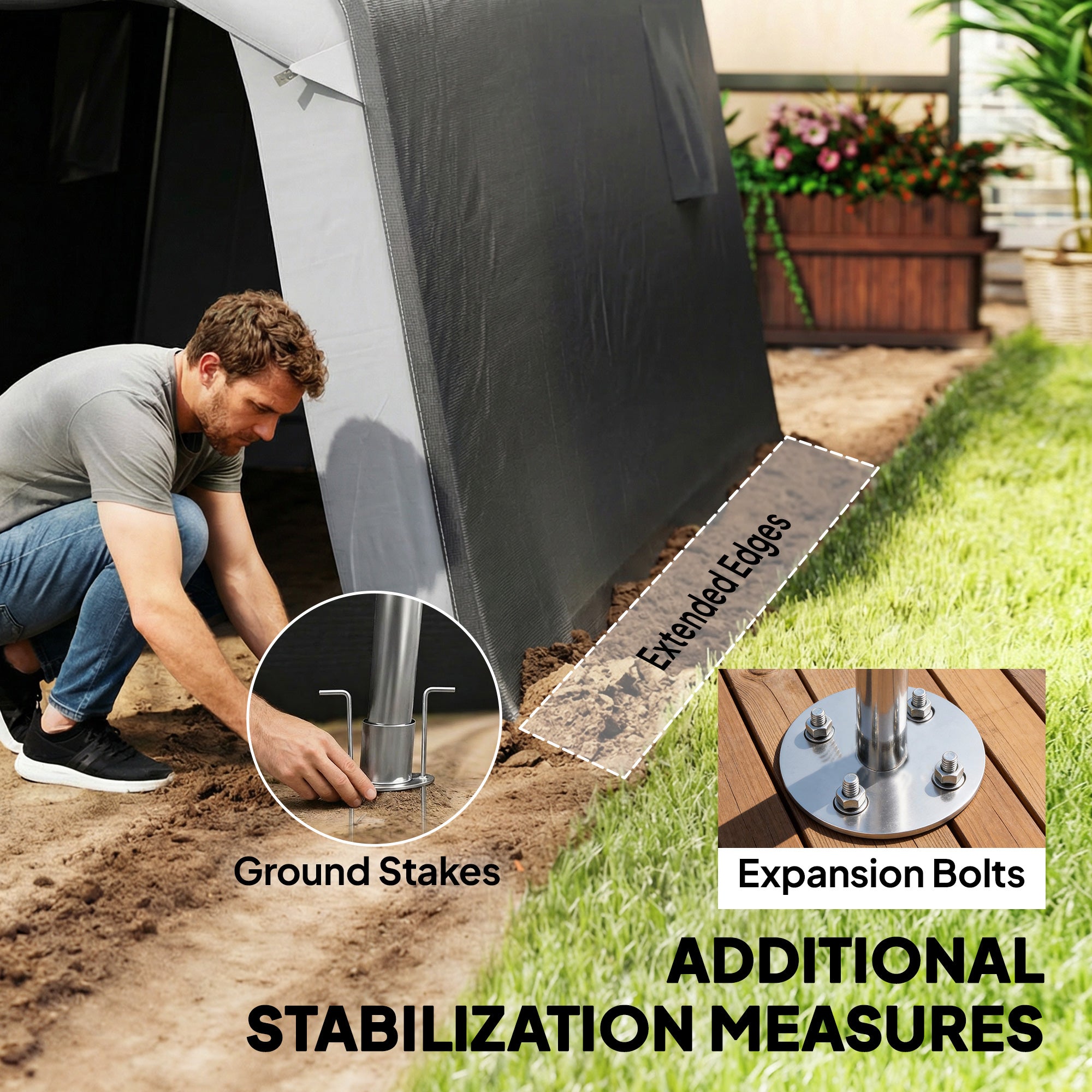 Outsunny 1.8 x 2.4m Garden Storage Shed Tent, Waterproof Portable Shed Shelter for Motorbike, Garden Tools, Bike Storage 