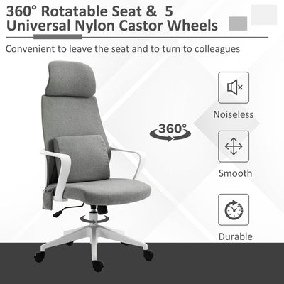 Vinsetto Massage Pillow Office Chair - Grey 