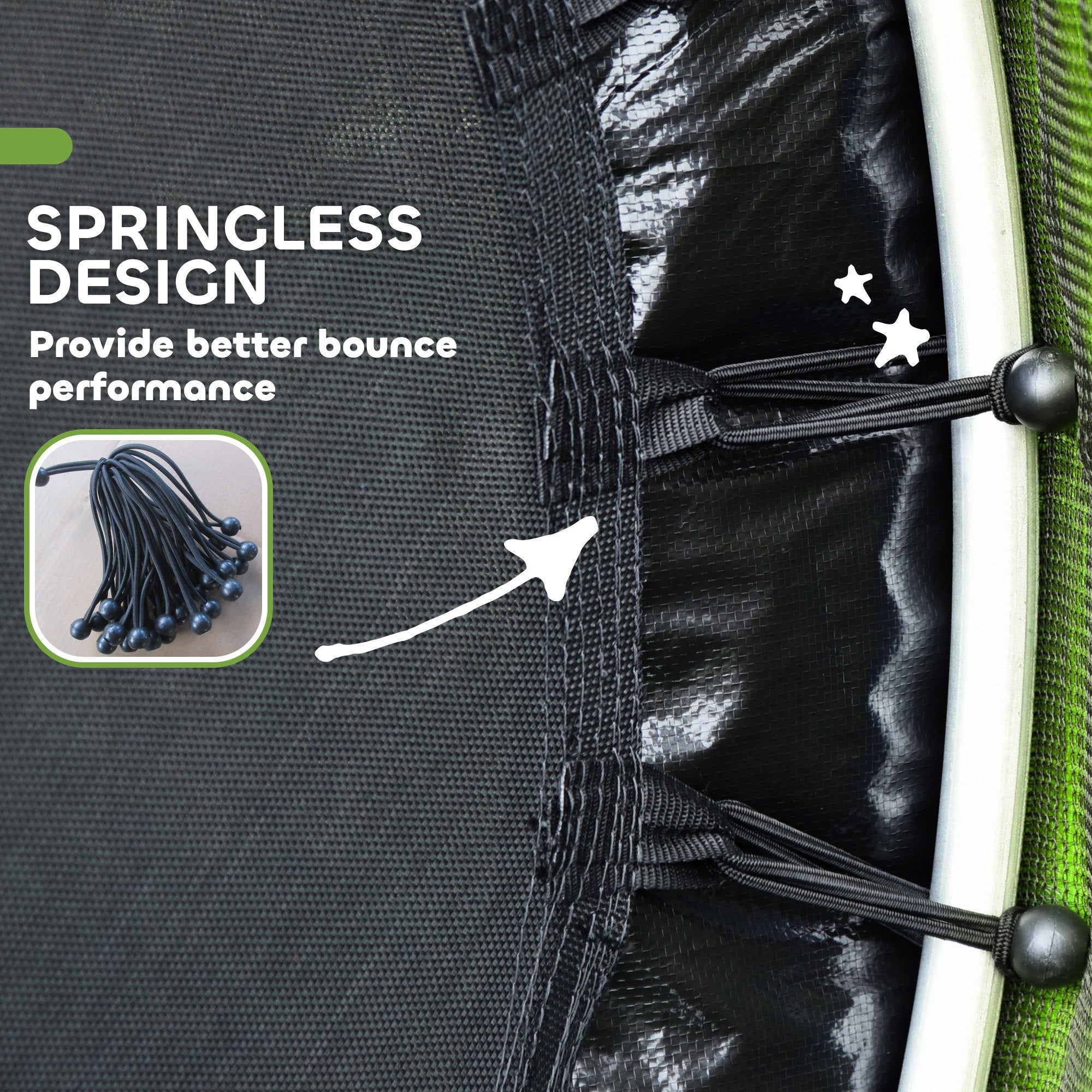 HOMCOM Kids Trampoline, with Enclosure Net, Steel Frame, for Ages 3-6 Years - Green 