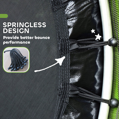 HOMCOM Kids Trampoline, with Enclosure Net, Steel Frame, for Ages 3-6 Years - Green 