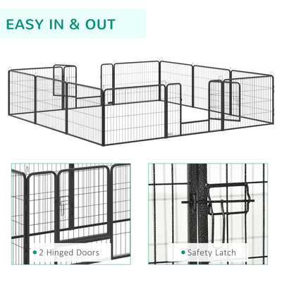 PawHut 12 Panels Heavy Duty Puppy Playpen, for Small Dogs, Indoor and Outdoor Use - Silver 