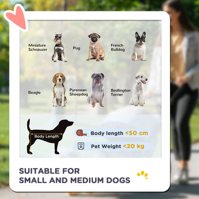 PawHut Dog Pram Dog Stroller 4 Wheels Pet Pushchair with Rolling Door, Cushion, Safety Leashes, for Small and Medium Dogs, Grey 