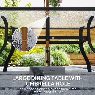 Outsunny Seven-Piece Garden Dining Set with Cushions - Black 